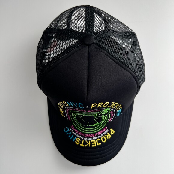NWOT PROJEKCTS NYC Get The Funk Black Snapback Techno Trucker Hat Cap - Picture 3 of 5